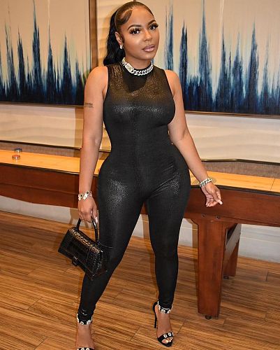 Sleeveless O Neck Skinny One Pieces Black Jumpsuit LSD-83222
