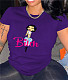 Cartoon Print Short Sleeve Round Neck T-shirt Tops SD-30406