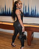 Sleeveless O Neck Skinny One Pieces Black Jumpsuit LSD-83222