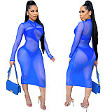 Sheer Mesh Dresses Hollow Out Swimsuit Two Piece Set DY-6987