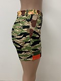 Cotton Camo Patchwork Print High Waist Shorts LSD-83218