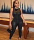 Sleeveless O Neck Skinny One Pieces Black Jumpsuit LSD-83222