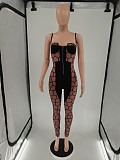 Sexy Mesh See Through Spaghetti Strap Club Jumpsuit BN-9426