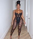 Sexy Mesh See Through Spaghetti Strap Club Jumpsuit BN-9426