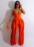 Summer Deep V Camisole Tassel Pants Two Piece Set ZAND-31275
