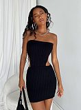 Sexy Cut Out Backless Strapless Bodycon Knit Dresses OYW-21158