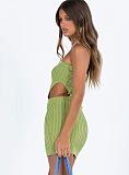 Sexy Cut Out Backless Strapless Bodycon Knit Dresses OYW-21158