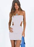 Sexy Cut Out Backless Strapless Bodycon Knit Dresses OYW-21158