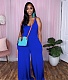 Solid Color Loose Spaghetti Strap Wide Leg Jumpsuit TE-4583
