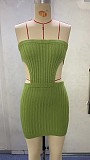 Sexy Cut Out Backless Strapless Bodycon Knit Dresses OYW-21158