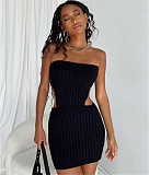 Sexy Cut Out Backless Strapless Bodycon Knit Dresses OYW-21158