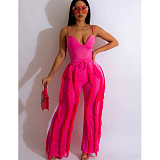 Summer Deep V Camisole Tassel Pants Two Piece Set ZAND-31275