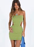 Sexy Cut Out Backless Strapless Bodycon Knit Dresses OYW-21158