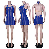 Sexy Halter Neck Lace Up Backless Short Dresses MDF-5368
