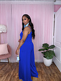 Solid Color Loose Spaghetti Strap Wide Leg Jumpsuit TE-4583
