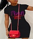 Letter Print Short Sleeve Summer Plus Size Dresses DN-8050P40