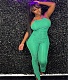 Halter Lace Up Backless Skinny One Piece Jumpsuit WDS-230455