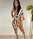 Classic Plaid Deep V Ruched Slit Midi Dresses HGL-2023