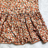 Summer Floral Print Ruffle Short Sleeve Tops SHD-9414