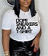 Summer Cotton Letter Print Short Sleeve T-shirts HGL-2026
