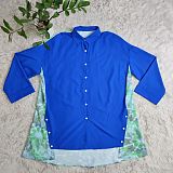 Chic Patchwork Print Irregular Loose Shirt Tops CY-7154