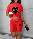 Summer T Shirt Crop Tops Casual 2 Piece Short Sets DN-8006A6