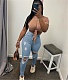 Mid Waist Ripped Holes Denim Pencil Pants DY-6906
