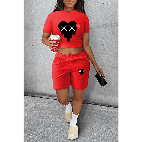 Summer T Shirt Crop Tops Casual 2 Piece Short Sets DN-8006A6