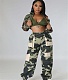 Streetwear Camo Print High Waist Pockets Cargo Pants YS-860