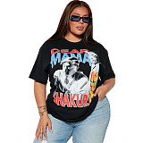 Summer Short Sleeve Round Neck Graphic T-shirt SHD-9605