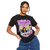 Summer Short Sleeve Round Neck Graphic T-shirt SHD-9605