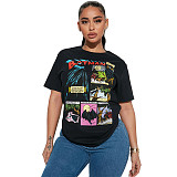 Summer Short Sleeve Round Neck Graphic T-shirt SHD-9605