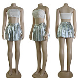 Summer Bright Color High Waist Pleated Mini Skirts CY-7156