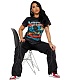 Summer Short Sleeve Round Neck Graphic T-shirt SHD-9605