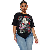Summer Short Sleeve Round Neck Graphic T-shirt SHD-9605