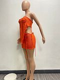 Sexy Strapless Irregular Tops Mini Skirts 2 Piece Sets NIYA-8143