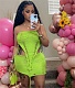 Sexy Strapless Irregular Tops Mini Skirts 2 Piece Sets NIYA-8143
