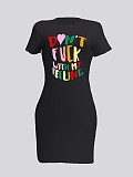 Plus Size Short Sleeve T Shirts Short Dresses DN-8050D12