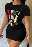 Plus Size Short Sleeve T Shirts Short Dresses DN-8050D12