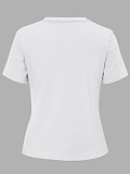Letter Print Loose Short Sleeve Casual T-shirts DN-8020B36
