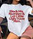 Letter Print Loose Short Sleeve Casual T-shirts DN-8020B36