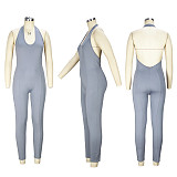 Halter Neck Backless Skinny One Piece Jumpsuit JLY-19577