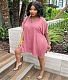 V Neck Side Slit Loose T-shirts Biker Shorts 2 Piece Sets WA-77575