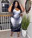 Printing Sleeveless High Waist Plus Size Dresses SH-390533