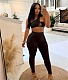 Skew Collar Sleeveless Crop Tops Skinny Pants 2 pcs Sets BNY-7280