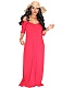 Casual Solid Color V Neck Short Sleeve Maxi Dresses TR-1015
