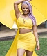 Sexy Ruched Spaghetti Strap Crop Top Mini Skirt Sets LM-8360