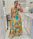 Summer Printing Strapless Pleated Maxi Dresses BN-9430
