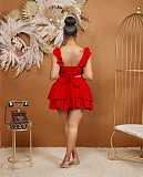 Ruffle Sleeveless Bandage Crop Tops Pleated Skirt Sets BS-1349