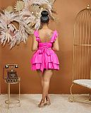 Ruffle Sleeveless Bandage Crop Tops Pleated Skirt Sets BS-1349